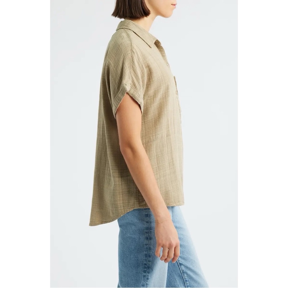 cloth & stone light olive textured blouse - Picture 2 of 9